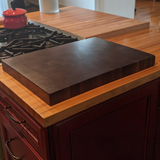 Eaglecreek Boards professional end grain hardwood butcher block cutting board on a kitchen countertop