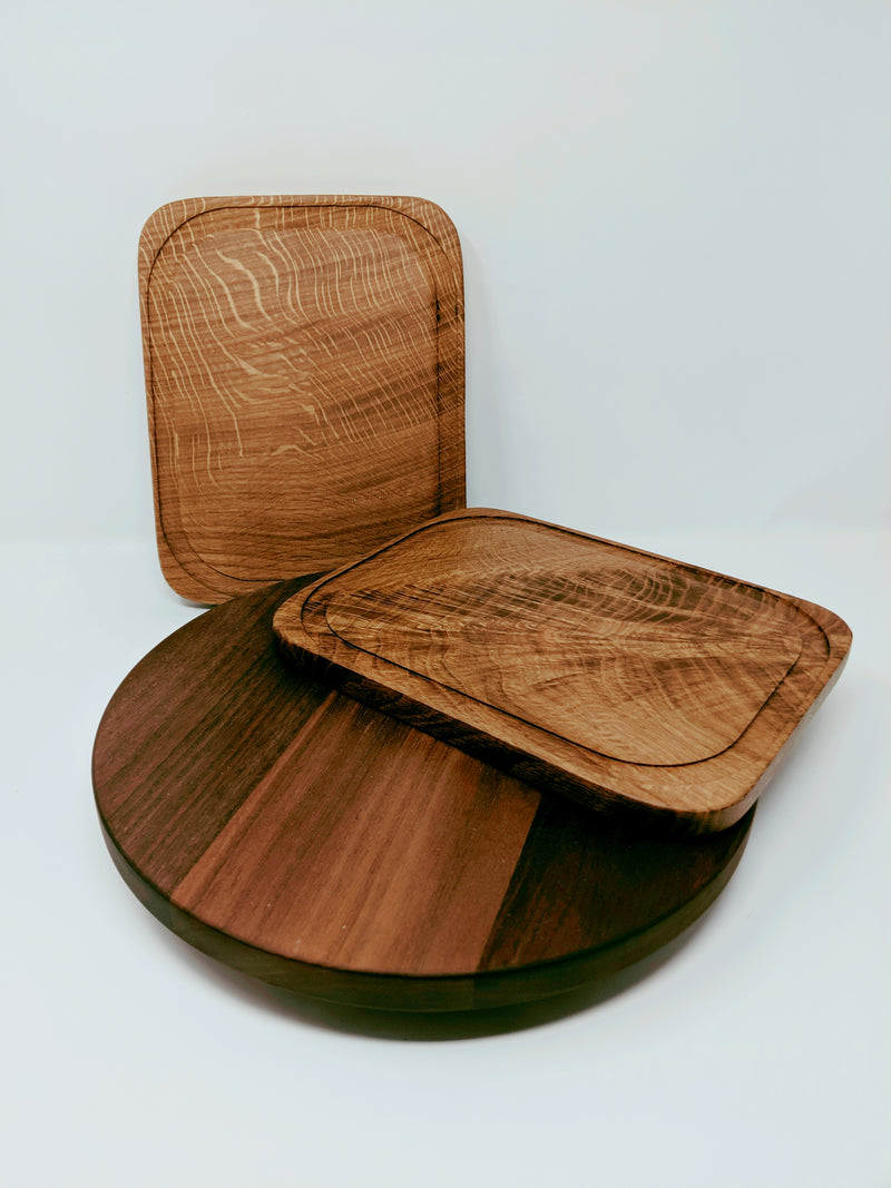 BAMBOO LAND Large bamboo cutting board with trays/drawers