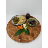 Beautiful maple end grain hand-crafted 14" round x 1 1/4" thick cutting board - Eaglecreek Boards