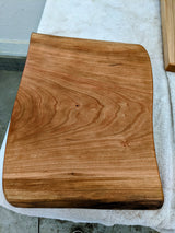 Natural hand crafted solid 1" cherry live edge wood cutting board - Eaglecreek Boards